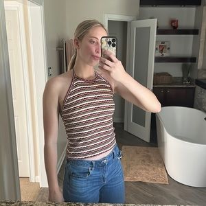 American Eagle striped halter top